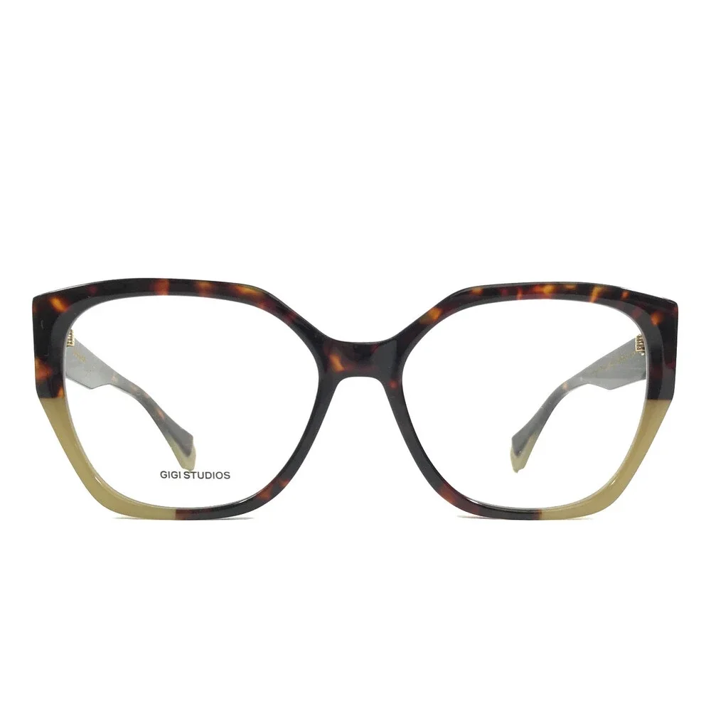 Gigi Studios Eyeglasses Frames ANDY GS1002/02O Brown Beige Cat Eye 56-17-140